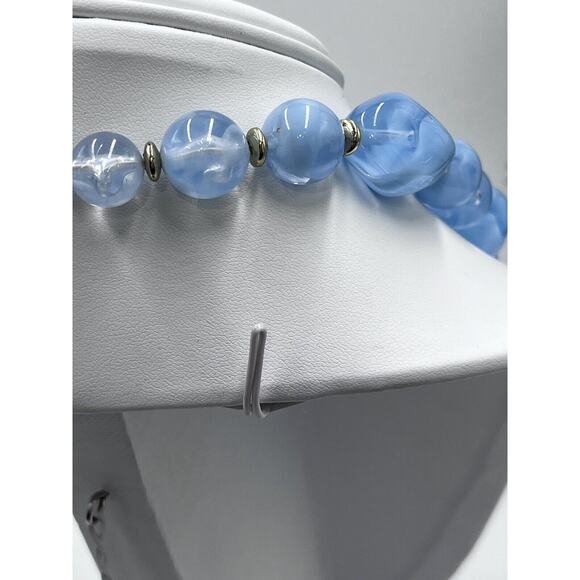 Vintage Hong Kong Swirl Dimension Genuine Lucite One Strand Necklace Tags New - Picture 11 of 12